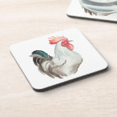 Aquarel hand tekening van een Haan Bier Onderzetter (Linkerzijde)
