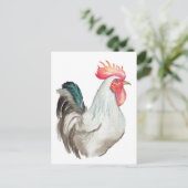 Aquarel hand tekening van een Haan Briefkaart (Staand voorkant)