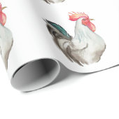 Aquarel hand tekening van een Haan Cadeaupapier (Rol Hoek)