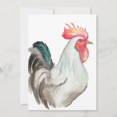 Aquarel hand tekening van een Haan Kaart (Achterkant)