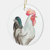 Aquarel hand tekening van een Haan Keramisch Ornament (Links)