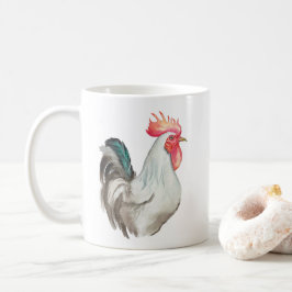 Aquarel hand tekening van een Haan Koffiemok