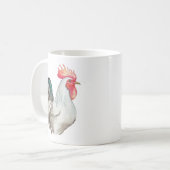 Aquarel hand tekening van een Haan Koffiemok (Voorkant links)