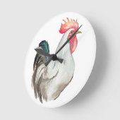 Aquarel hand tekening van een Haan Ronde Klok (Hoek)