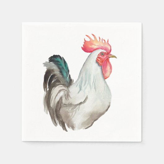 Aquarel hand tekening van een Haan Servet (Voorkant)