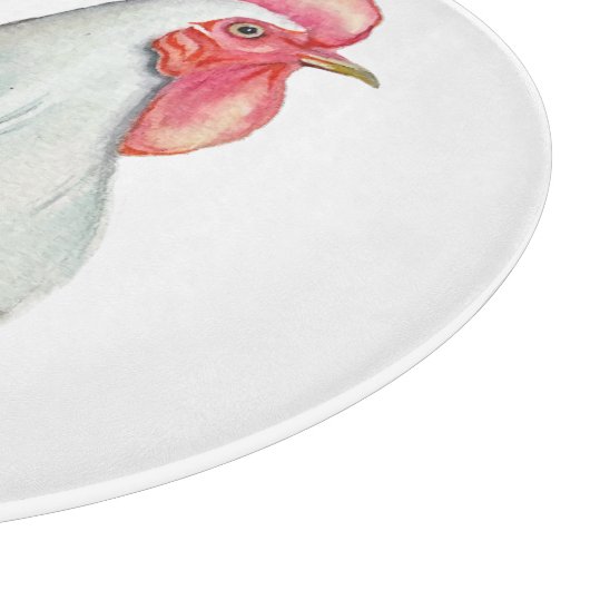 Aquarel hand tekening van een Haan Snijplank (Hoek)