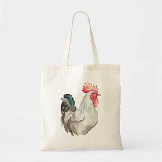 Aquarel hand tekening van een Haan Tote Bag (Voorkant)