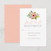 Aquarel handgeschilderde bloemrijke RSVP kaart (Voorkant / Achterkant)