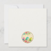 Aquarel Happy Pasen Bloem - Ei Roos Kaart (Achterkant)