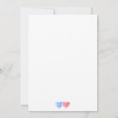 Aquarel Hart Geslacht Reveal Uitnodigingen (Achterkant)