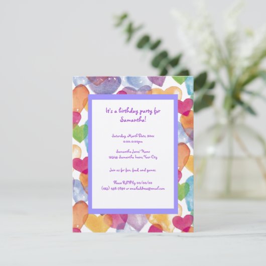 Aquarel Harten Kaart (Staand voorkant)