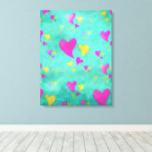 Aquarel Harten Schilderij Vol Zee van Liefde  Canvas Afdruk (Insitu (Houten vloer))