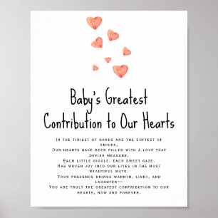Aquarel Hartjes Baby’s Bijdrage Poster