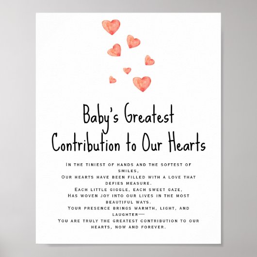 Aquarel Hartjes Baby’s Bijdrage Poster (Voorkant)