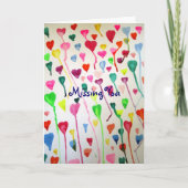 Aquarel hartjes kunst Missing You love card Kaart (Voorkant)