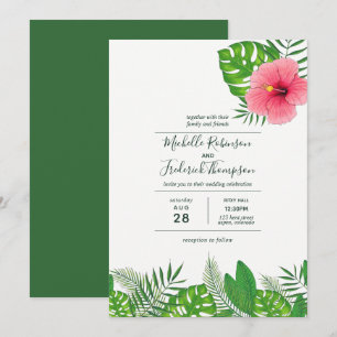 Aquarel Hawaïaanse Aloha Luau Trouwuitnodiging Kaart