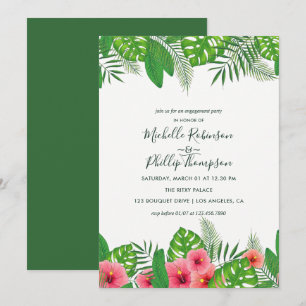 Aquarel Hawaiaanse Aloha Luau Verlovingsfeest Kaart