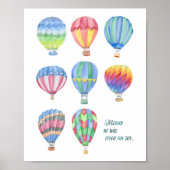 Aquarel Heet Luchtballon Citaat Kunst 4- 8"X10" Poster (Voorkant)