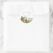 Aquarel Herfst Berg Save the Date Ronde Sticker (Tas)