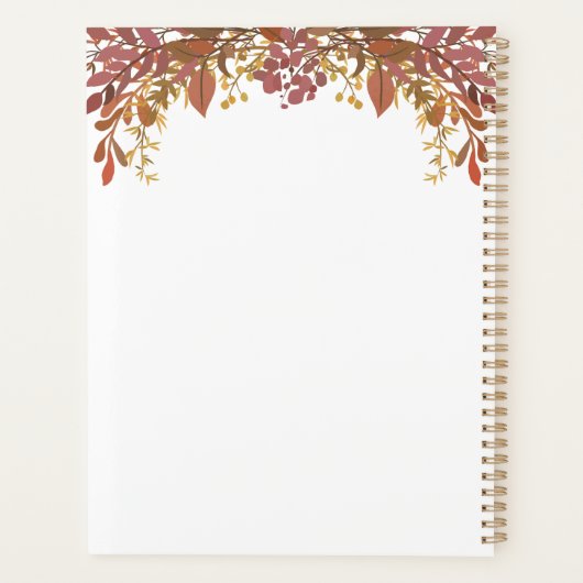 Aquarel herfst bladeren Bruiloft Planner (Achterkant)