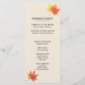 Aquarel herfst bladeren ceremonie programmakaart (Achterkant)