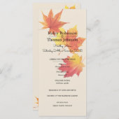 Aquarel herfst bladeren ceremonie programmakaart (Voorkant / Achterkant)