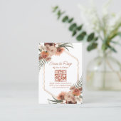 aquarel herfst bloem qr code rsvp bruiloft informatiekaartje (Staand voorkant)