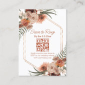 aquarel herfst bloem qr code rsvp bruiloft informatiekaartje (Voorkant)