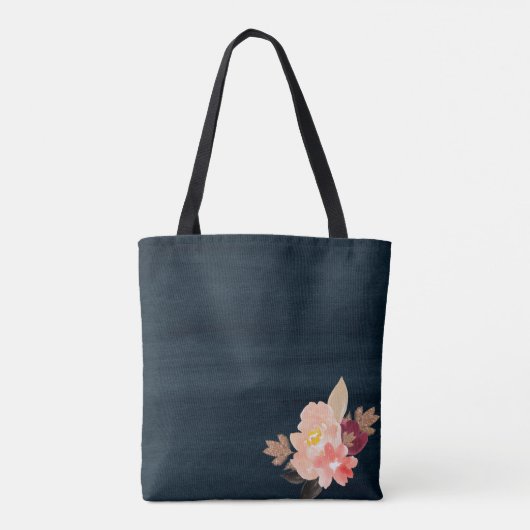 Aquarel Herfst Bloemen Canvas tas (Achterkant)