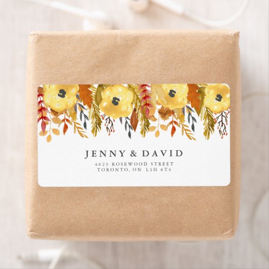 Aquarel Herfst Bruiloft Adresetiketten Etiket (Insitu)