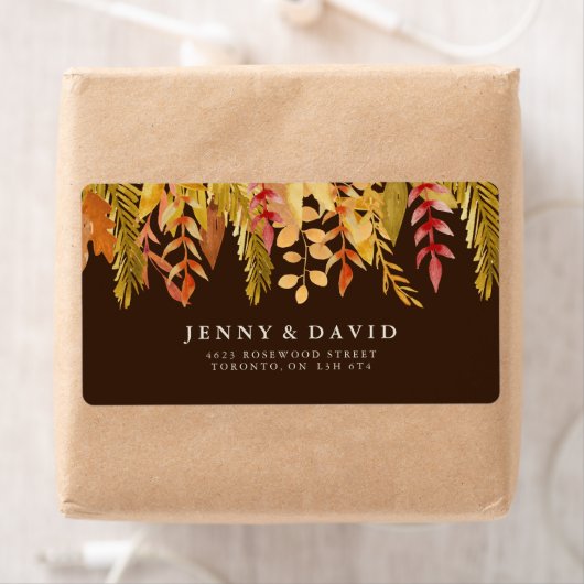 Aquarel Herfst Bruiloft Adresetiketten Etiket (Insitu)