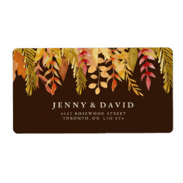 Aquarel Herfst Bruiloft Adresetiketten Etiket