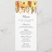 Aquarel Herfst Bruiloft Menu (Voorkant)