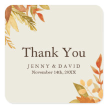 Aquarel Herfst Dank u Stickers