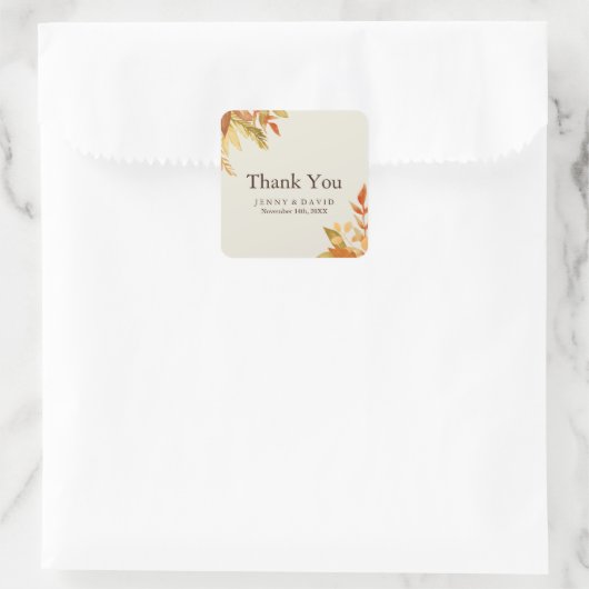 Aquarel Herfst Dank u Stickers (Tas)