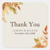 Aquarel Herfst Dank u Stickers (Voorkant)