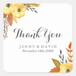 Aquarel Herfst Dank u Stickers