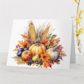 Aquarel Herfst Elementen Kaart (Gele Bloem)