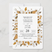 Aquarel Herfst Geel & Wit Bloemen Frame Kaart (Voorkant)