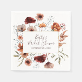 Aquarel Herfst Wilde Bloemen Bruiloftservies Serve Servet