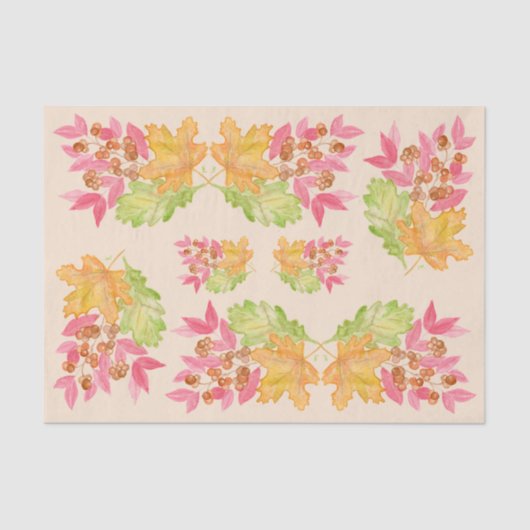 Aquarel Herfstbladeren en Bessen Papier (Voorkant)