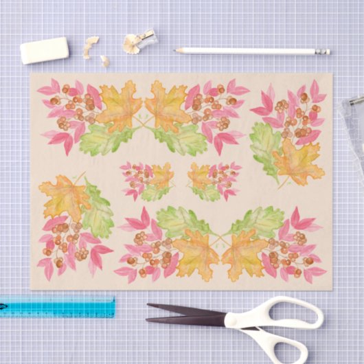 Aquarel Herfstbladeren en Bessen Papier (Craft)