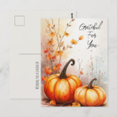 Aquarel Herfstpompoenen Dankbaar Briefkaart (Voorkant / Achterkant)