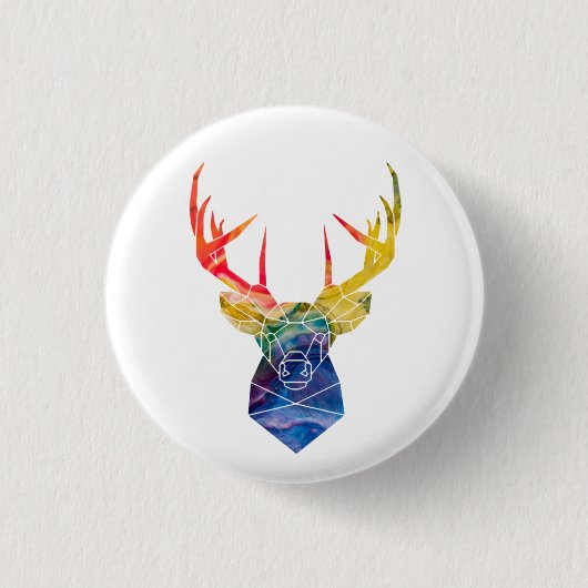 Aquarel hert ronde button 3,2 cm (Voorkant)