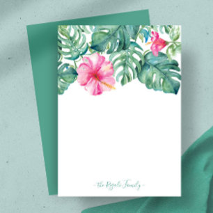 Aquarel Hibiscus Persoonlijk Briefpapier Notitiekaartje