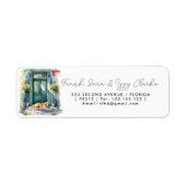 aquarel hond huisdier voordeur elegante bruiloft etiket (Voorkant)