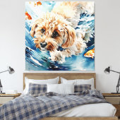 Aquarel Hond Portret Canvas Afdruk (Insitu (Slaapkamer))