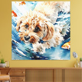 Aquarel Hond Portret Canvas Afdruk (Insitu (Woonkamer))