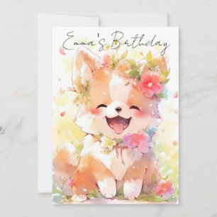 aquarel hond verjaardag kaart