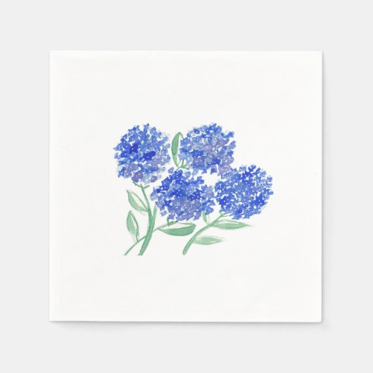 aquarel, hortensia cocktail, servetten (Voorkant)